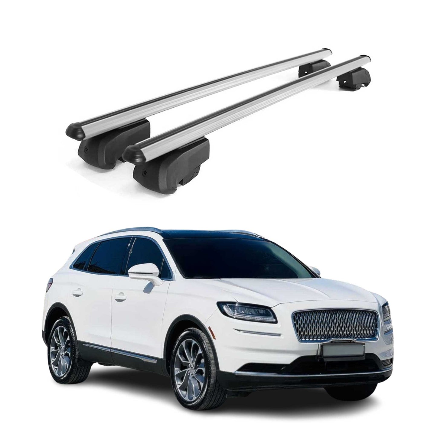 2019-2023 Lincoln Nautilus Roof Rack Cross Bars Silver