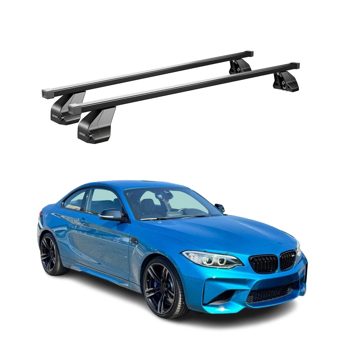 2014-2021 BMW 2 Series F22 M2 Coupe Roof Rack Cross Bars Black