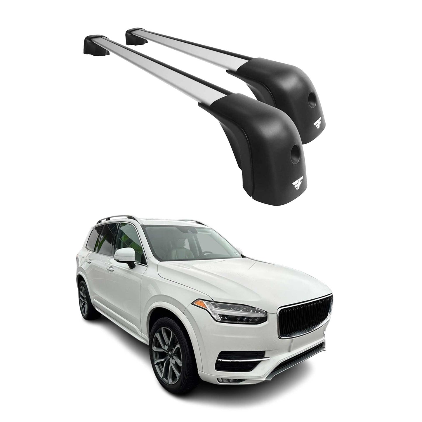 2016-2026 Volvo XC90 II Roof Racks Cross Bars Silver