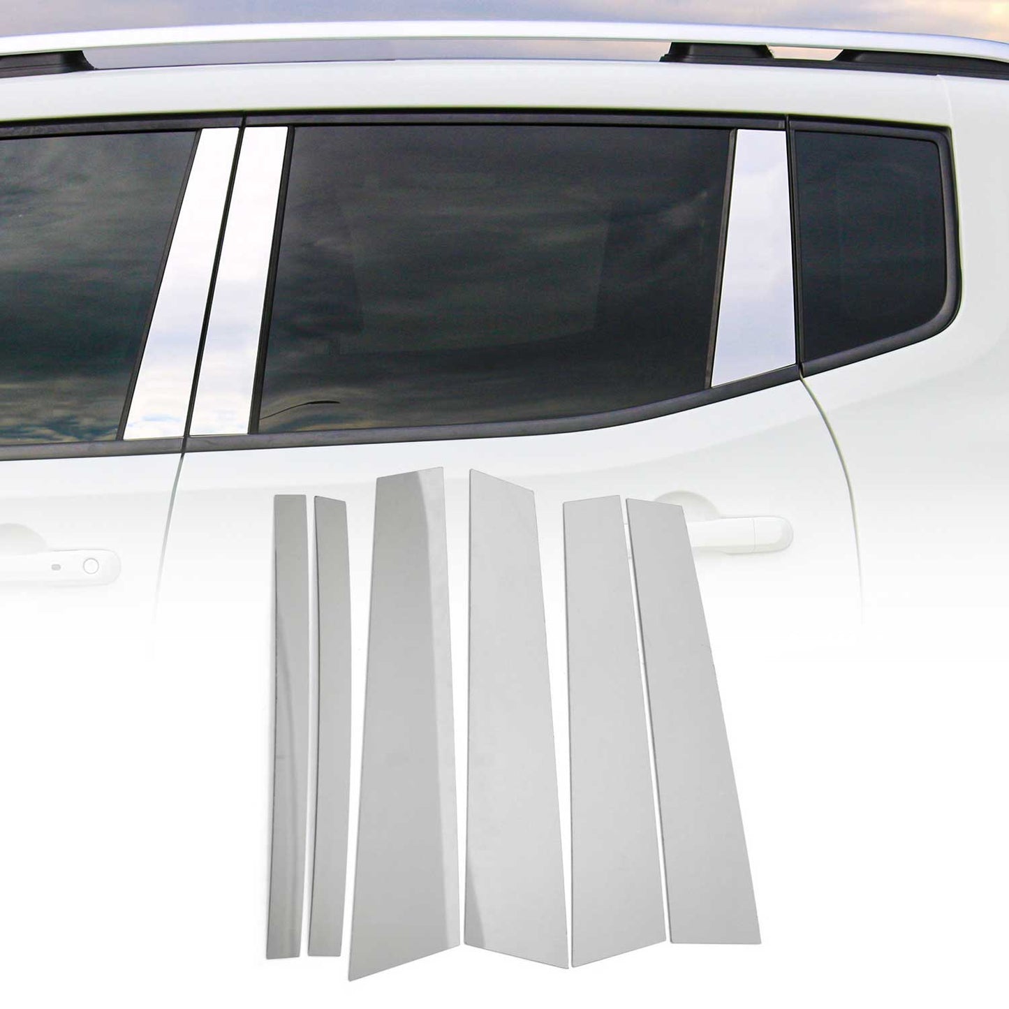 2016-2019 Mercedes GLC Class Coupe C253 Window B Pillar Posts Trim Stainless Steel 6x