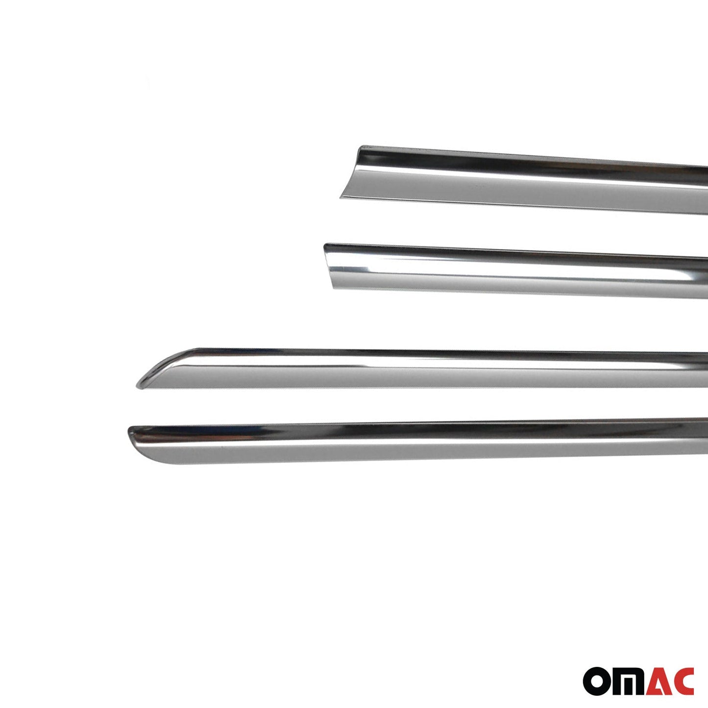OMAC Window Molding Trim Streamer for Mitsubishi Lancer 2008-2017 Silver 4Pcs Steel '4911141
