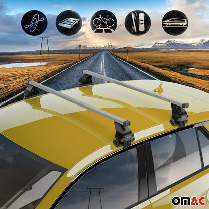 2017-2025 Hyundai Elantra Roof Rack Cross Bars Silver