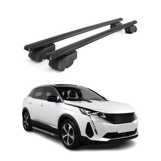 2016-2023 Peugeot 3008 Roof Rack Cross Bars Black