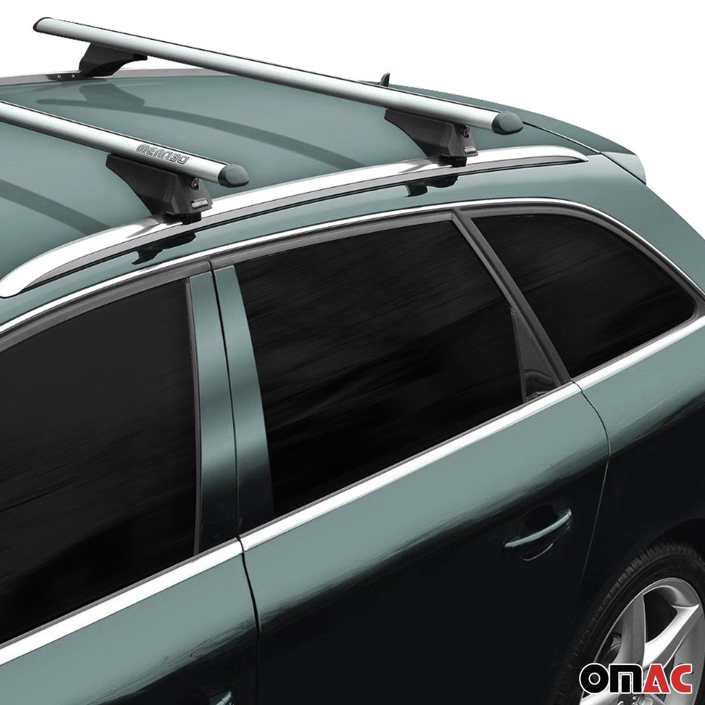 OMAC Top Roof Racks Cross Bars fits VW Tiguan R-Line 2019-2024 Grey Aluminium Carrier U027312