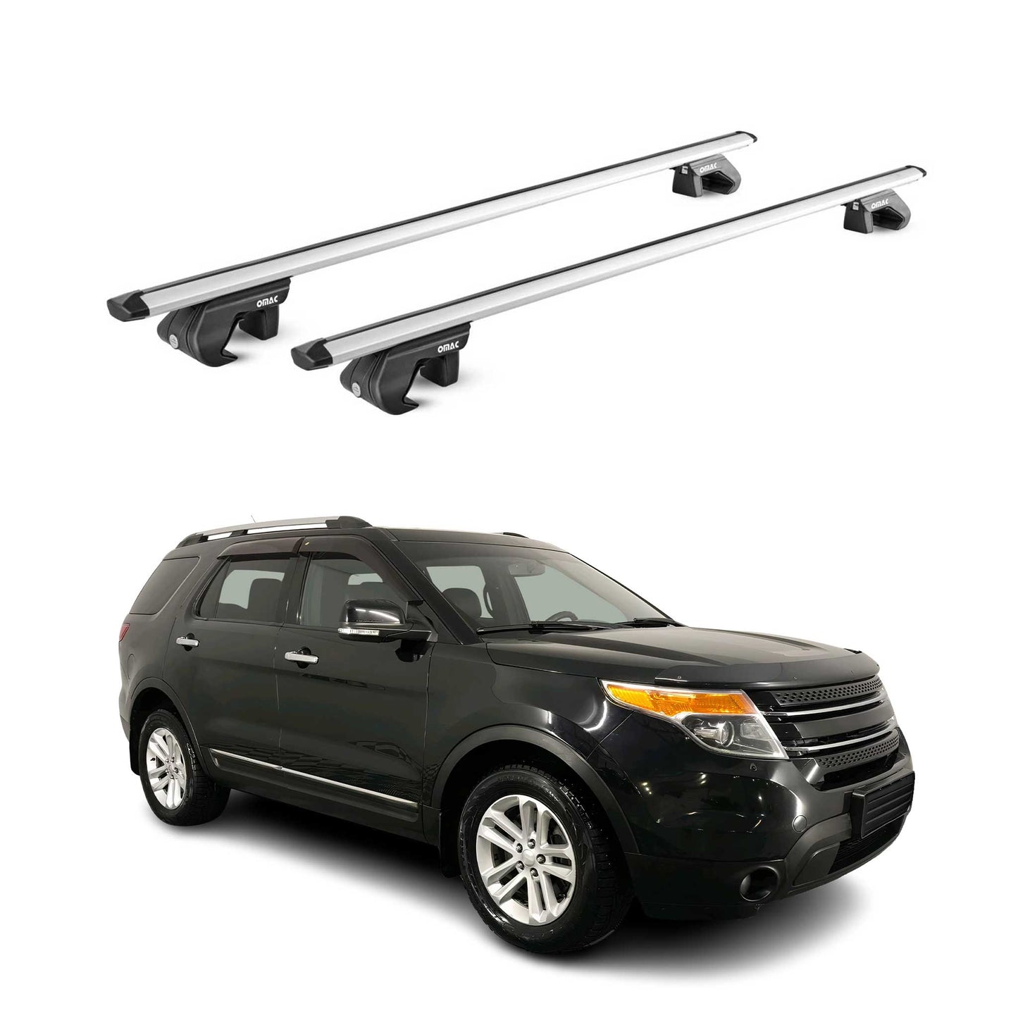 2011-2015 Ford Explorer Roof Rack Cross Bars Silver Luggage Carrier 2 Pcs