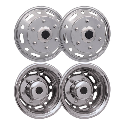 2015-2025 Ford Transit 16" Dual Wheel Simulator Hubcaps Chrome Silver Gloss