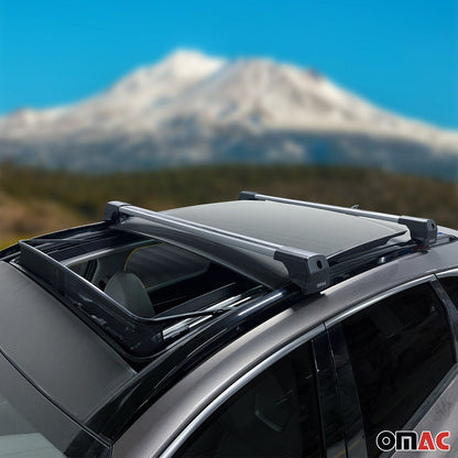 OMAC Alu Roof Racks Cross Bars Luggage for BMW 2 Series Active Tourer 2014-2021 Gray '1227916