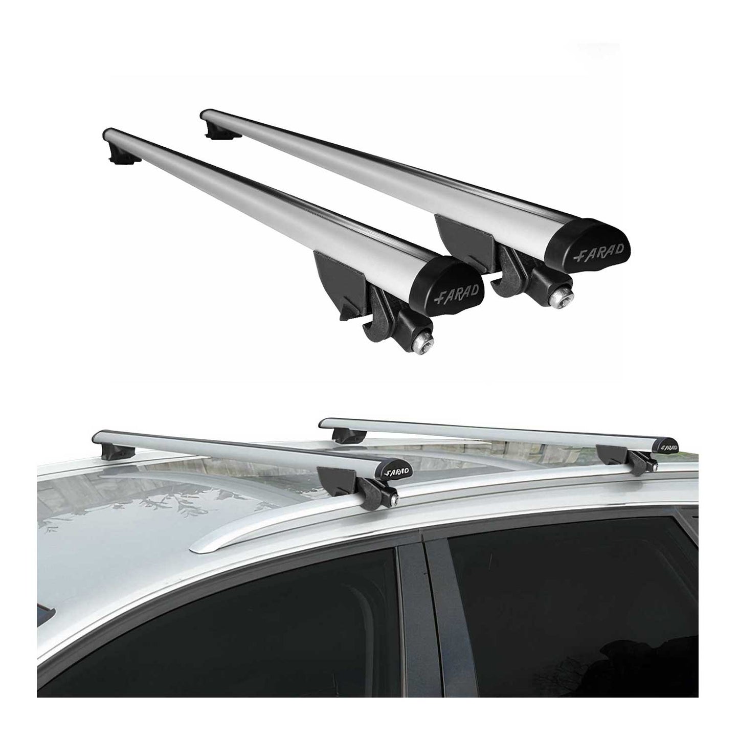 2020-2024 Volvo V60 Cross Country Roof Rack Cross Bars Silver