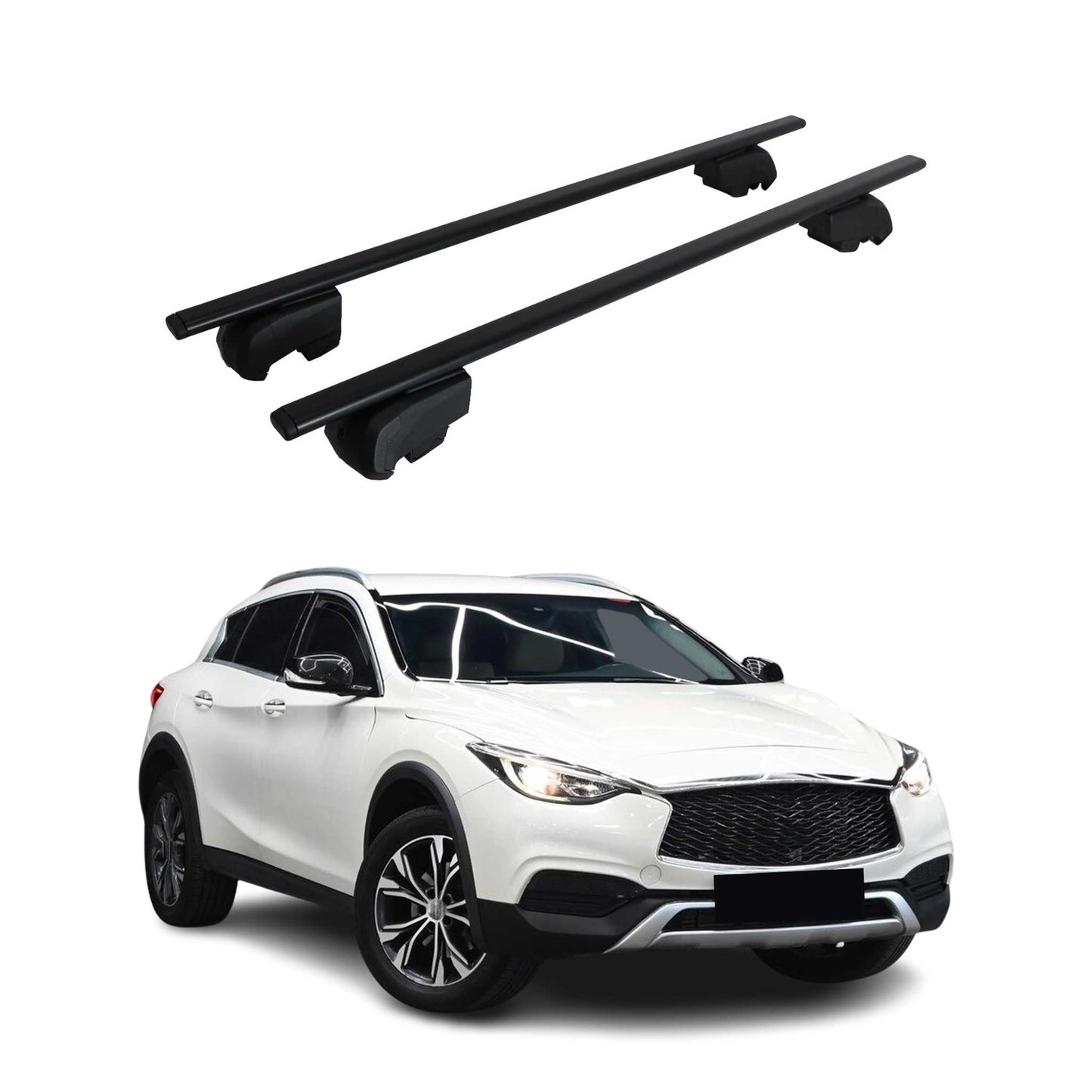 2017-2019 Infiniti QX30 Roof Rack Cross Bars Black