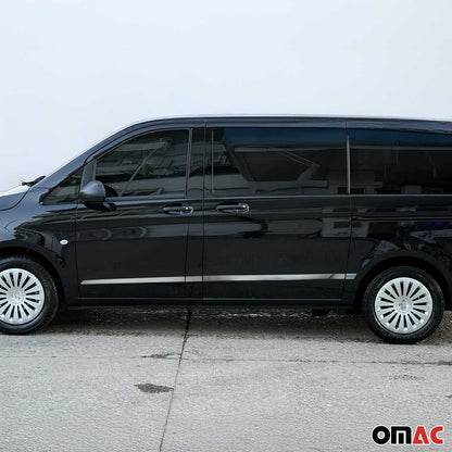 2016-2024 Mercedes Metris Short WB Side Door Molding Trim Skirt Garnish Stainless Steel