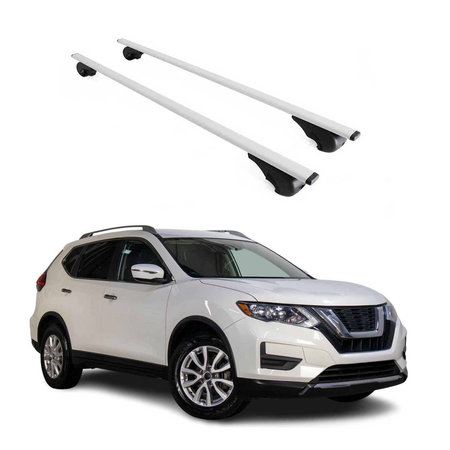 2014-2020 Nissan Rogue Roof Rack Cross Bars Silver
