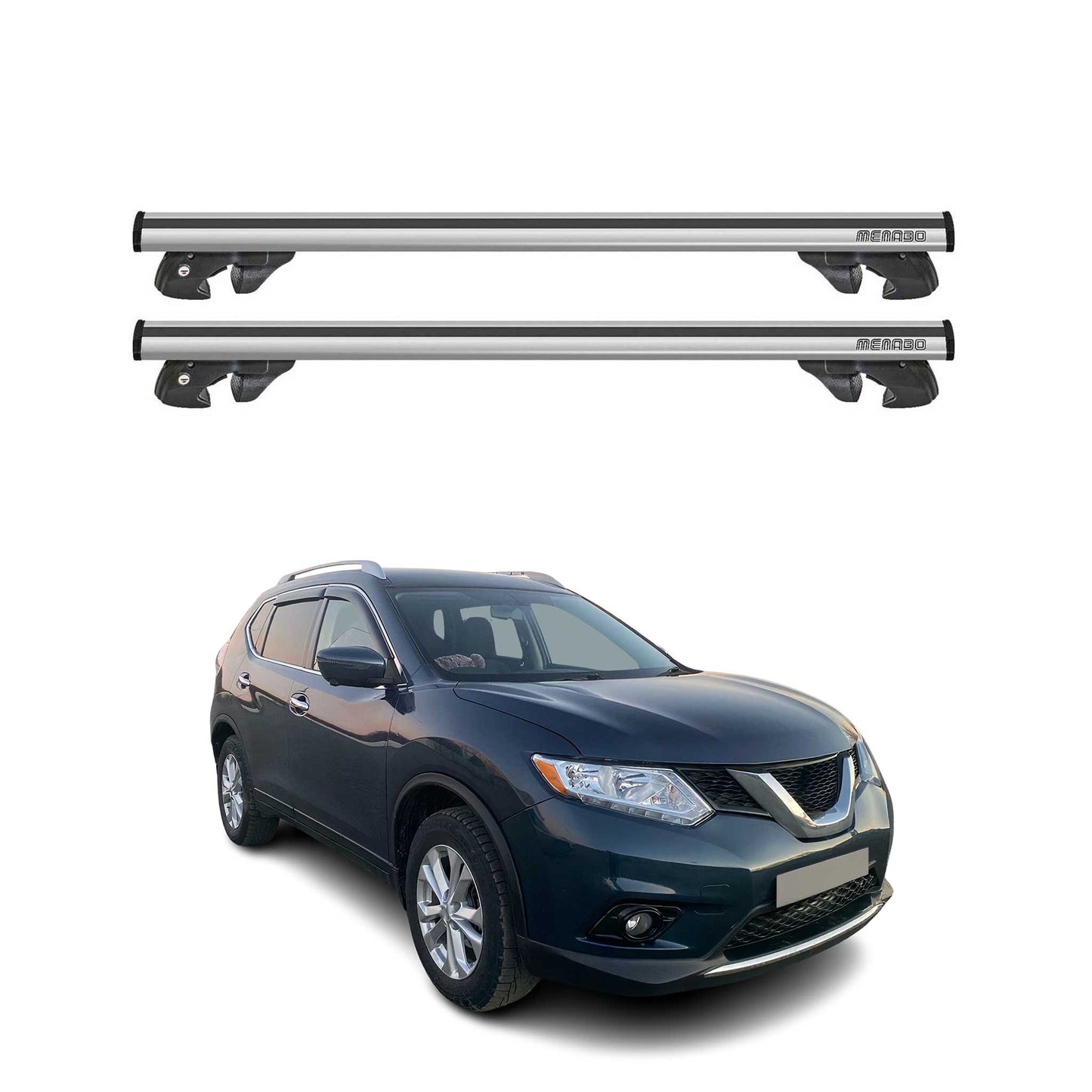2014-2016 Nissan Rogue Roof Rack Cross Bars Silver