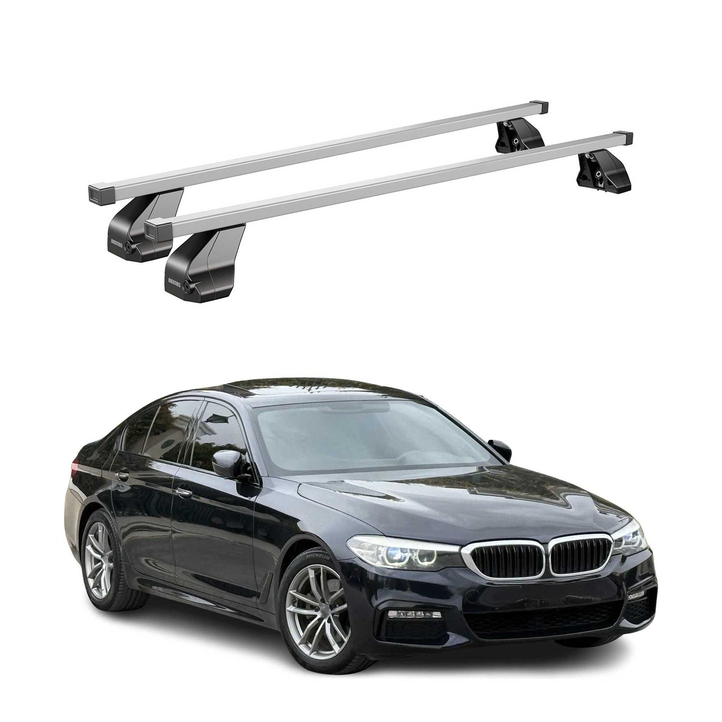 2019-2024 BMW 5 Series G30 Sedan 2017-2023 / M5 F90 Roof Rack Cross Bars Silver