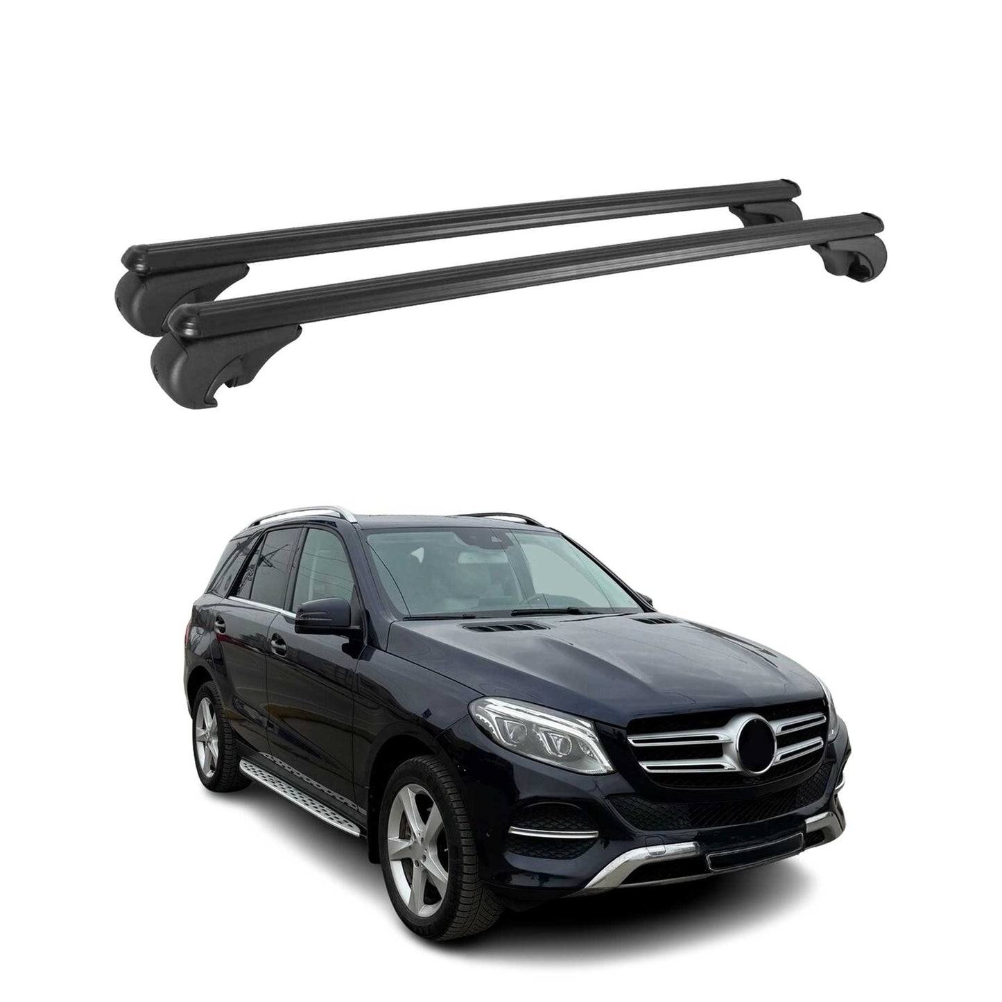 2016-2019 Mercedes GLE Class W166 Roof Rack Cross Bars Black