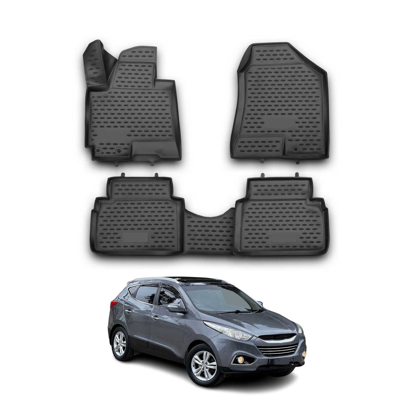 2010-2015 Hyundai Tucson Floor Mats Liners Full Set All Weather Black
