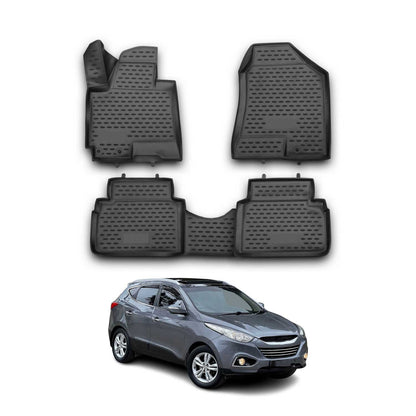 2010-2015 Hyundai Tucson Floor Mats Liners Full Set All Weather Black