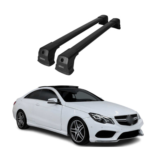 2010-2017 Mercedes E Class C207 Coupe Roof Rack Cross Bars Black Aluminium 2 Pcs
