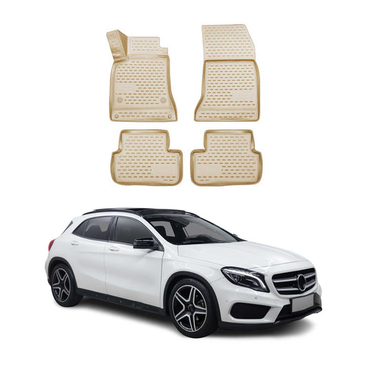 2015-2019 Mercedes GLA Class X156 Floor Mats Liners Full Set All Weather Beige