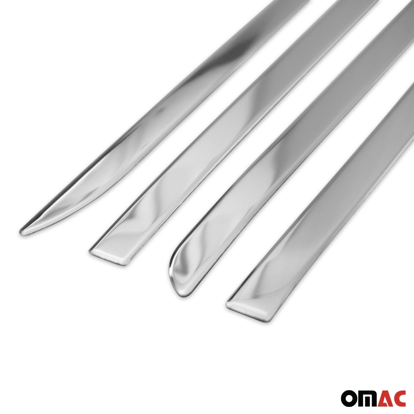 OMAC Side Door Molding Trim Skirt Garnish for Hyundai i20 2014-2020 Steel Silver 2Pcs 3241131