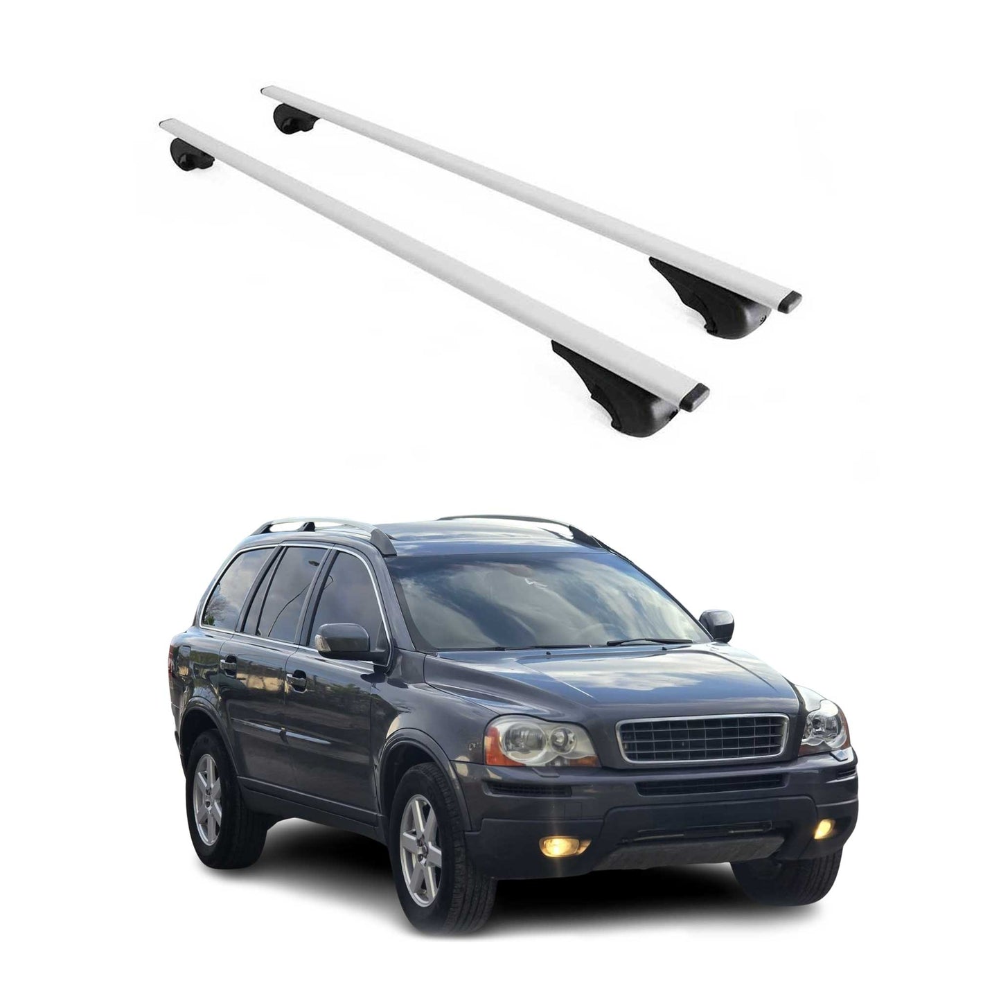 2003-2014 Volvo XC90 Roof Rack Cross Bars Silver