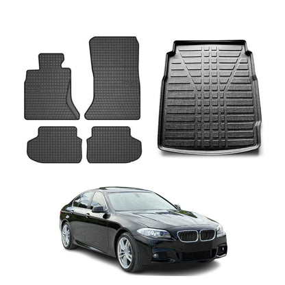 2010-2013 BMW 5 Series F10 F11 4WD xDrive Floor Mats & Cargo Liner Full Set All Weather