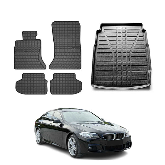 2010-2013 BMW 5 Series F10 F11 4WD xDrive Floor Mats & Cargo Liner Full Set All Weather