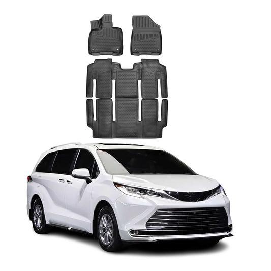2021-2025 Toyota Sienna Floor Mats Liners Full Set All Weather 7 Seats