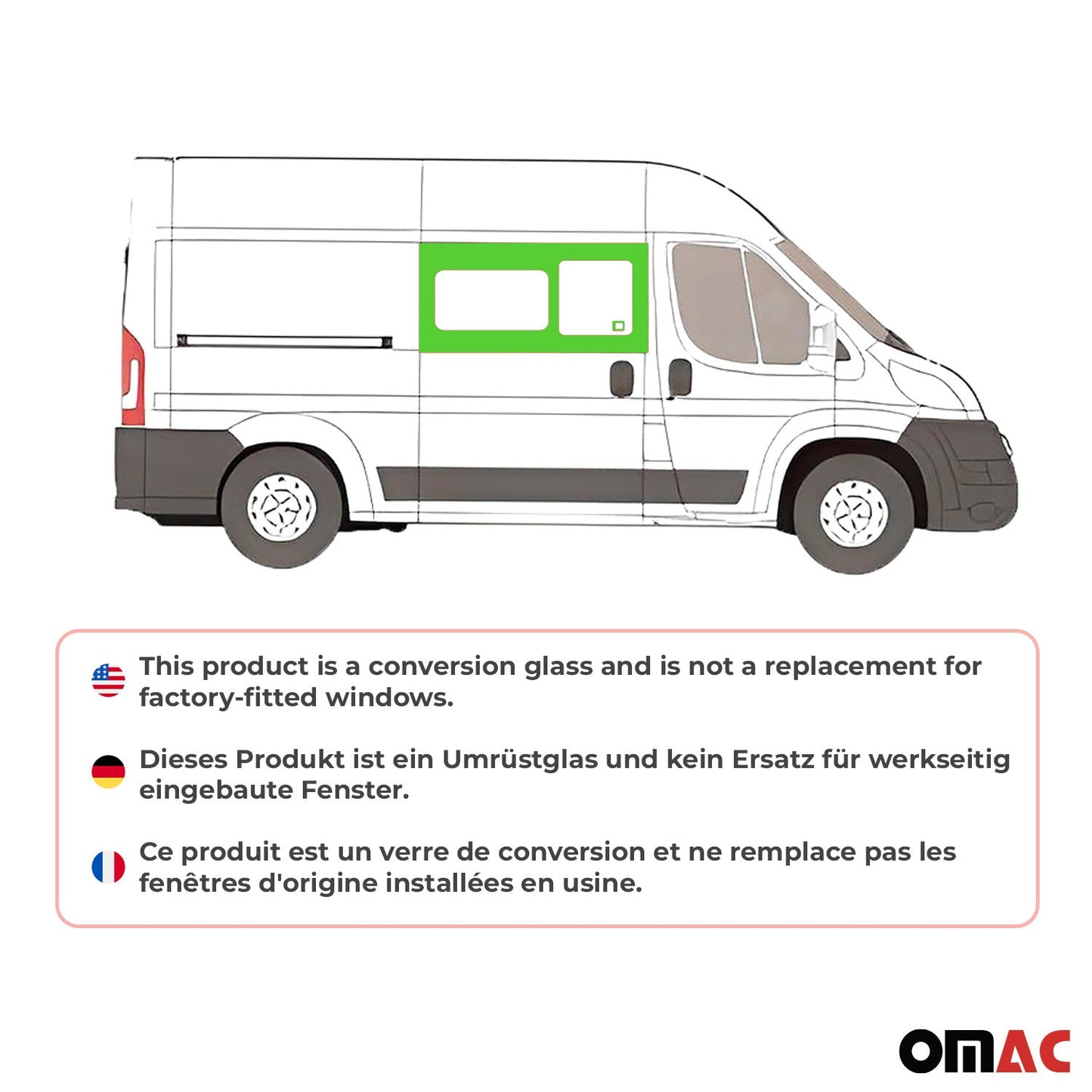 2014-2024 RAM ProMaster Sliding Window Glass Right Sliding Door L2 L3 L4