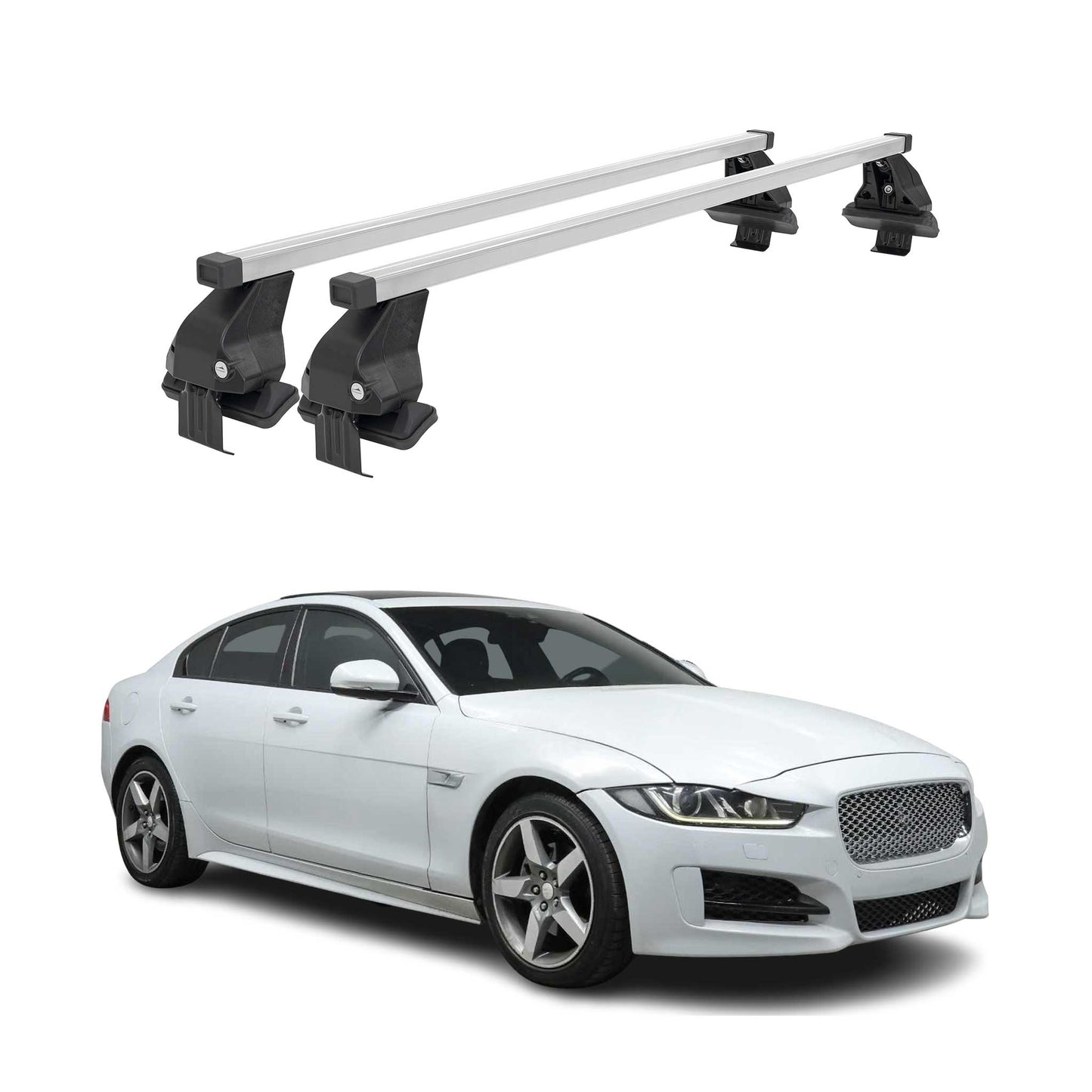 2017-2020 Jaguar XE Roof Rack Cross Bars Silver