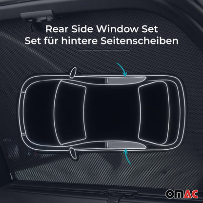 2014-2019 Kia Soul Side Rear Window Curtain Mesh Black 2Pcs