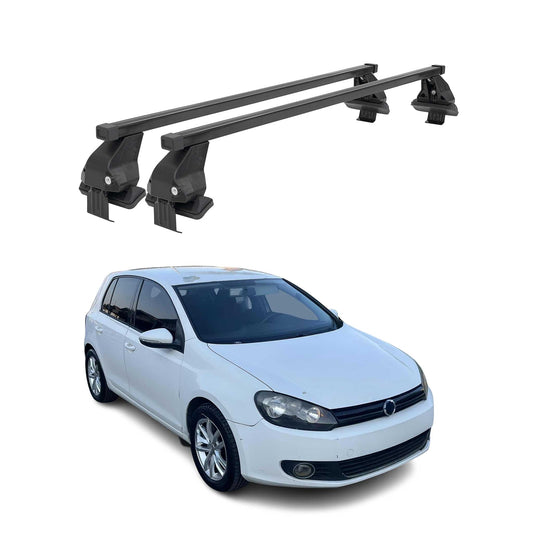 2010-2014 VW Golf Mk6 Roof Rack Cross Bars Black