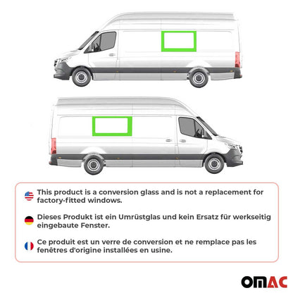 2006-2018 Mercedes Sprinter W906 Window Glass Mid Right & Left Side Set L3 L4