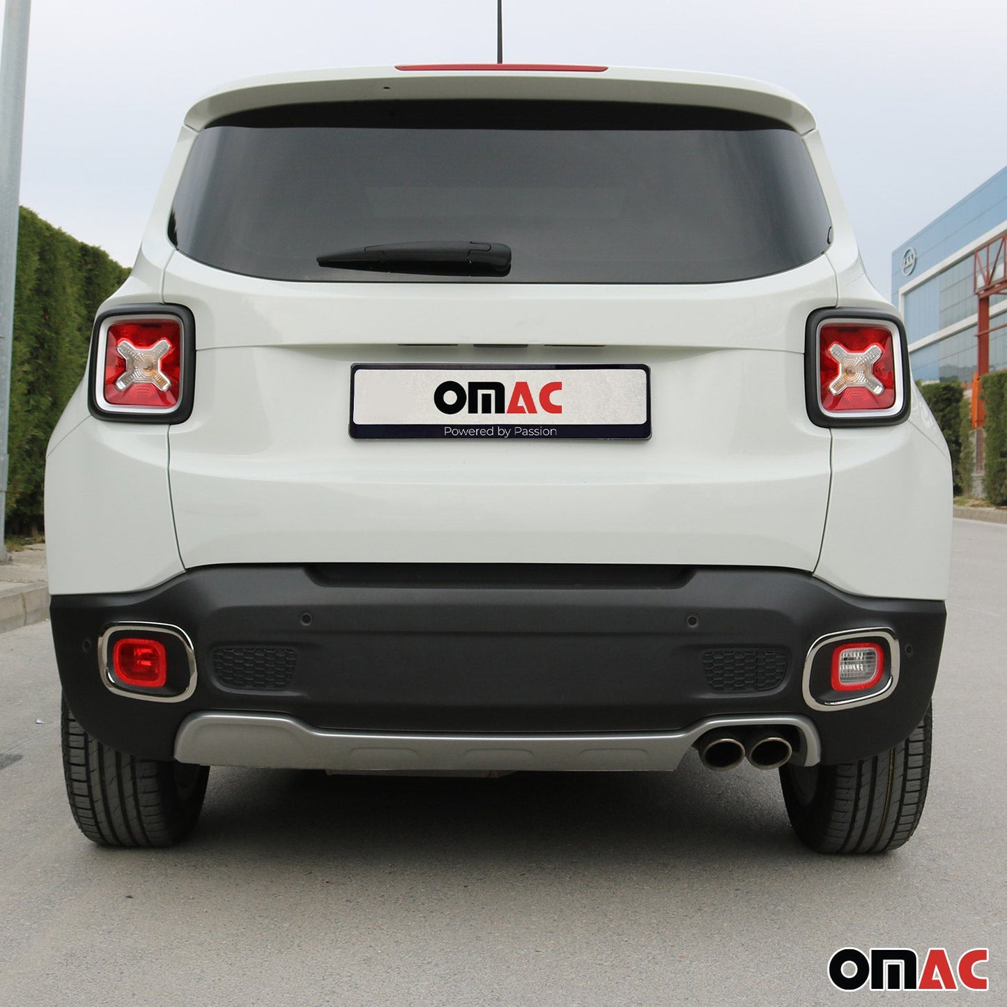 2015-2018 Jeep Renegade Rear Reflector Lamp Rim Frame Silver Steel 2 Pcs