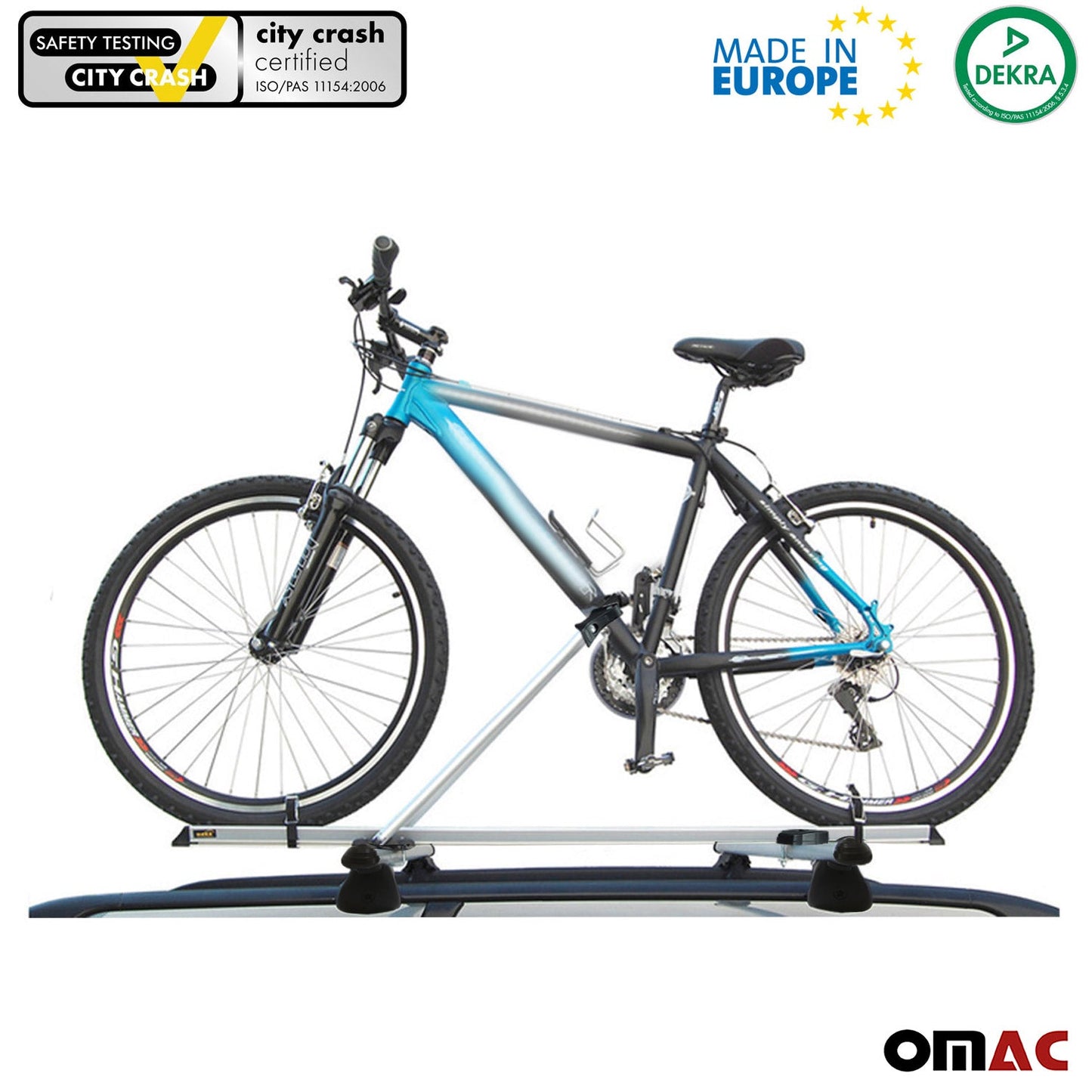 OMAC Bike Rack Carrier Roof Racks Set for RAM ProMaster City 2015-2022 Silver 3x U020720