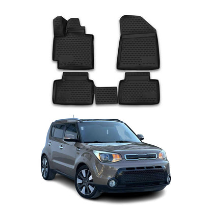 2015-2019 Kia Soul EV Floor Mats Liners Full Set All Weather Black
