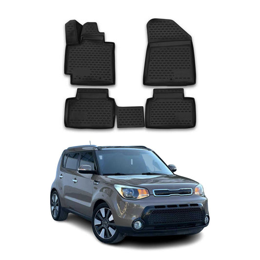 2015-2019 Kia Soul EV Floor Mats Liners Full Set All Weather Black