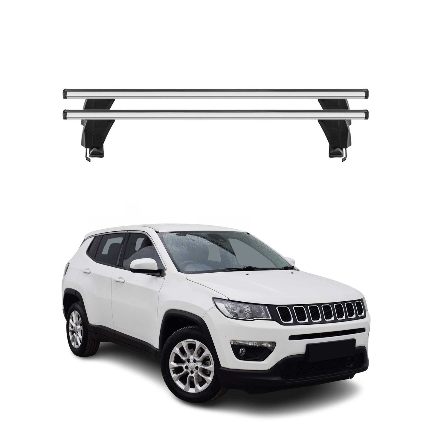 2017-2025 Jeep Compass Roof Rack Cross Bars Silver