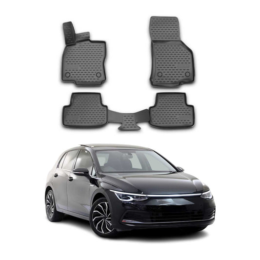 2022-2024 VW Golf R Mk8 Floor Mats Liners Full Set All Weather Black
