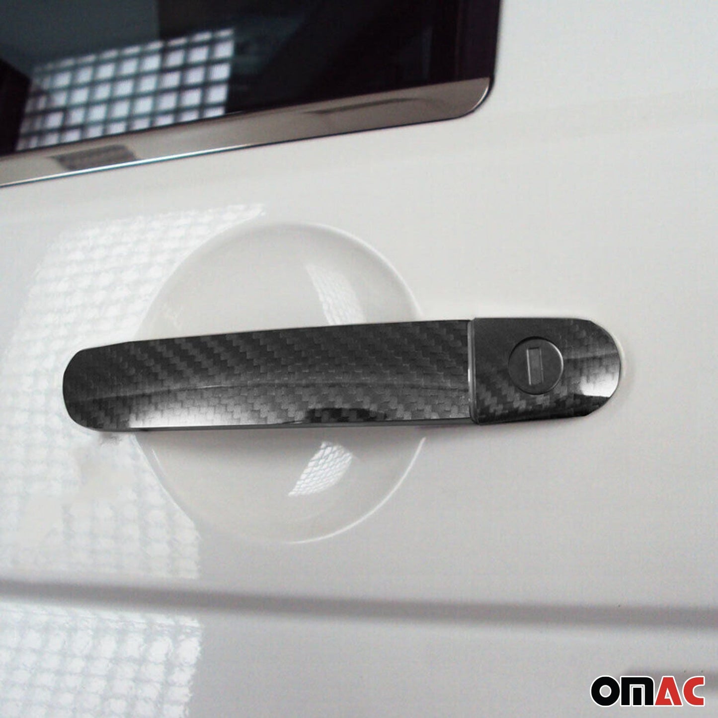 OMAC Door Handle Cover Protector for VW T6 Transporter 2015-2021 Carbon 2Key Hole U015342