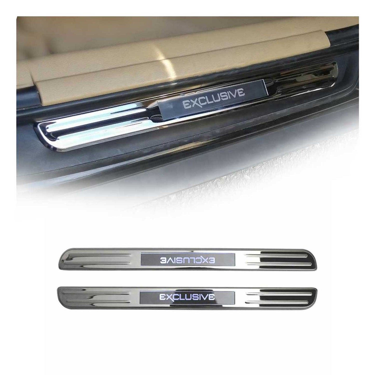 2014-2020 BMW i8 Door Sill Scuff Plate Scratch Protector Exclusive Stainless Steel Silver 2 Pcs