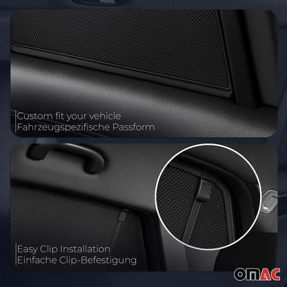 2014-2019 Kia Soul Side Rear Window Curtain Mesh Black 2Pcs