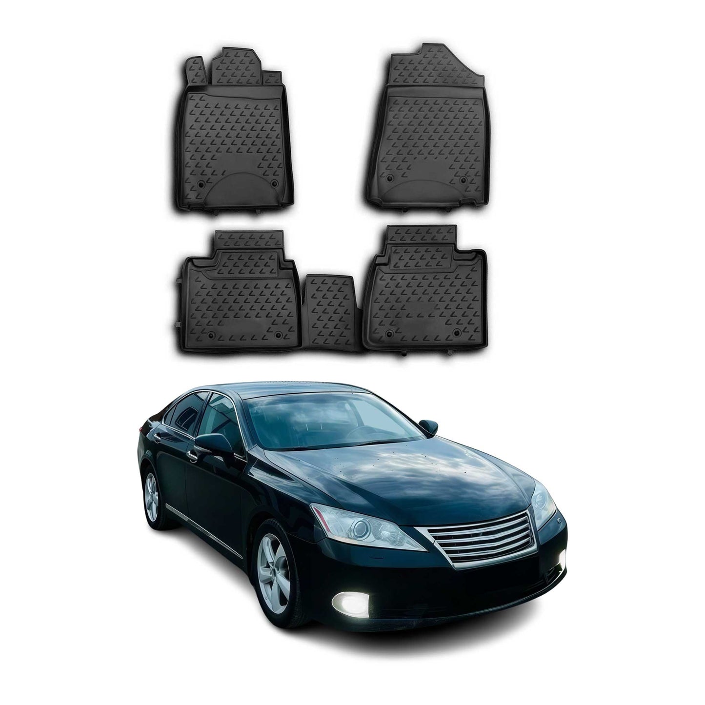 2007-2012 Lexus ES 350 Floor Mats Liners Full Set All Weather Black