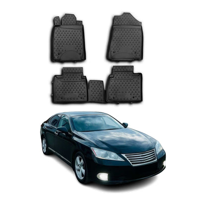 2007-2012 Lexus ES 350 Floor Mats Liners Full Set All Weather Black