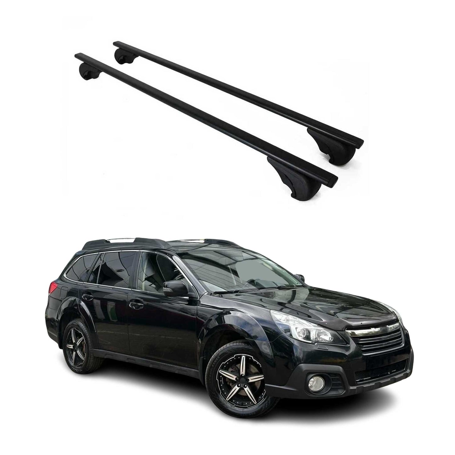 2010-2014 Subaru Outback Roof Rack Cross Bars Black