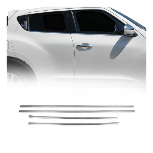 2011-2017 Nissan Juke Window Molding Trim Streamer Brushed Stainless Steel Silver 4Pcs