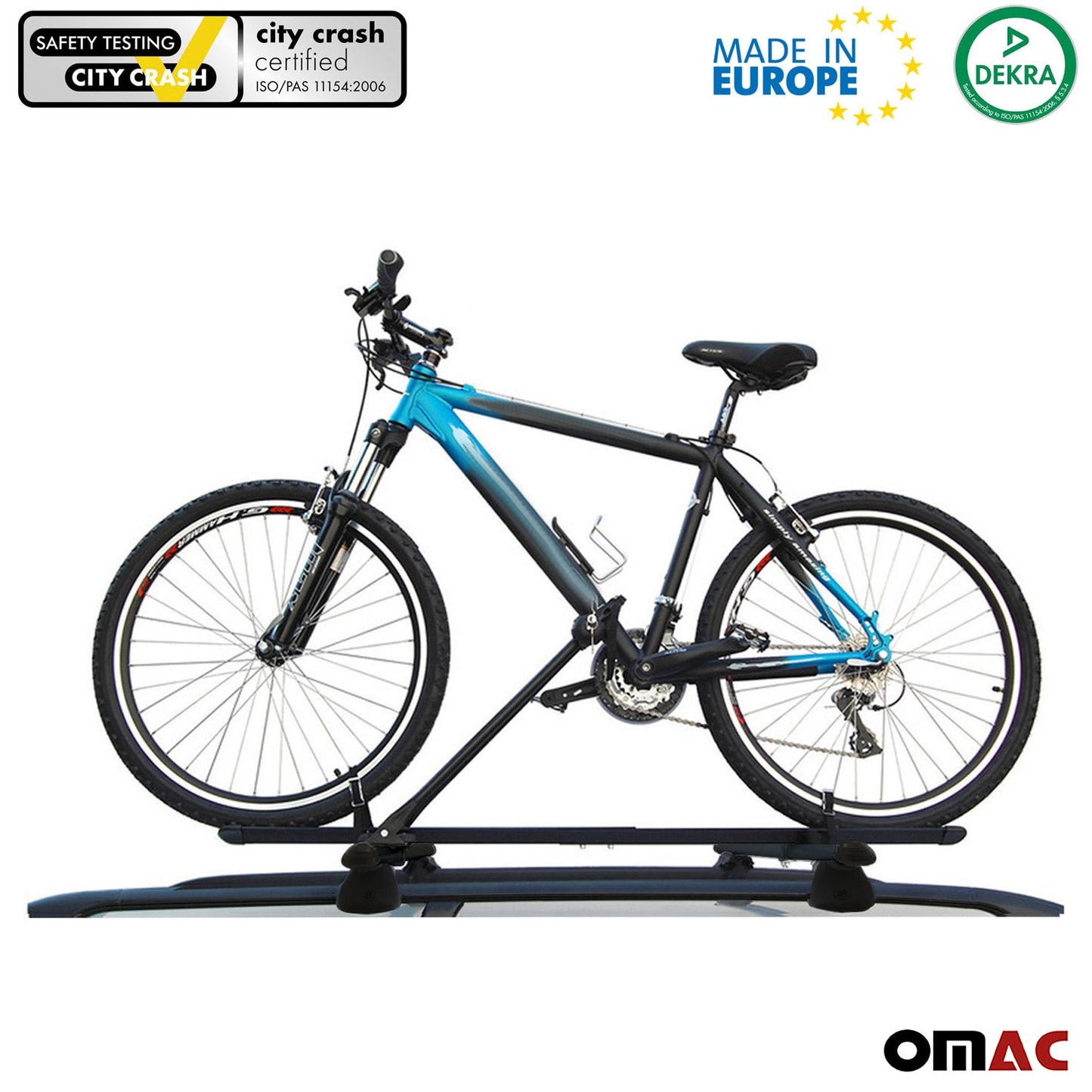 OMAC Bike Rack Carrier Roof Racks Set fits Nissan NP300 Navara 2016-2020 Black 3x U020706
