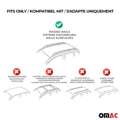 OMAC Roof Racks Roof Box Luggage Box Set for Toyota RAV4 2019-2024 Gray Black 3x U024635