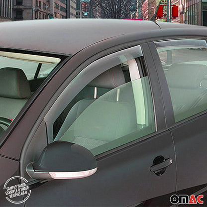 OMAC Window Visor Vent Rain Deflector for Hyundai Santa Fe 2007-2012 Black Smoke 2x 3222FR14.116M