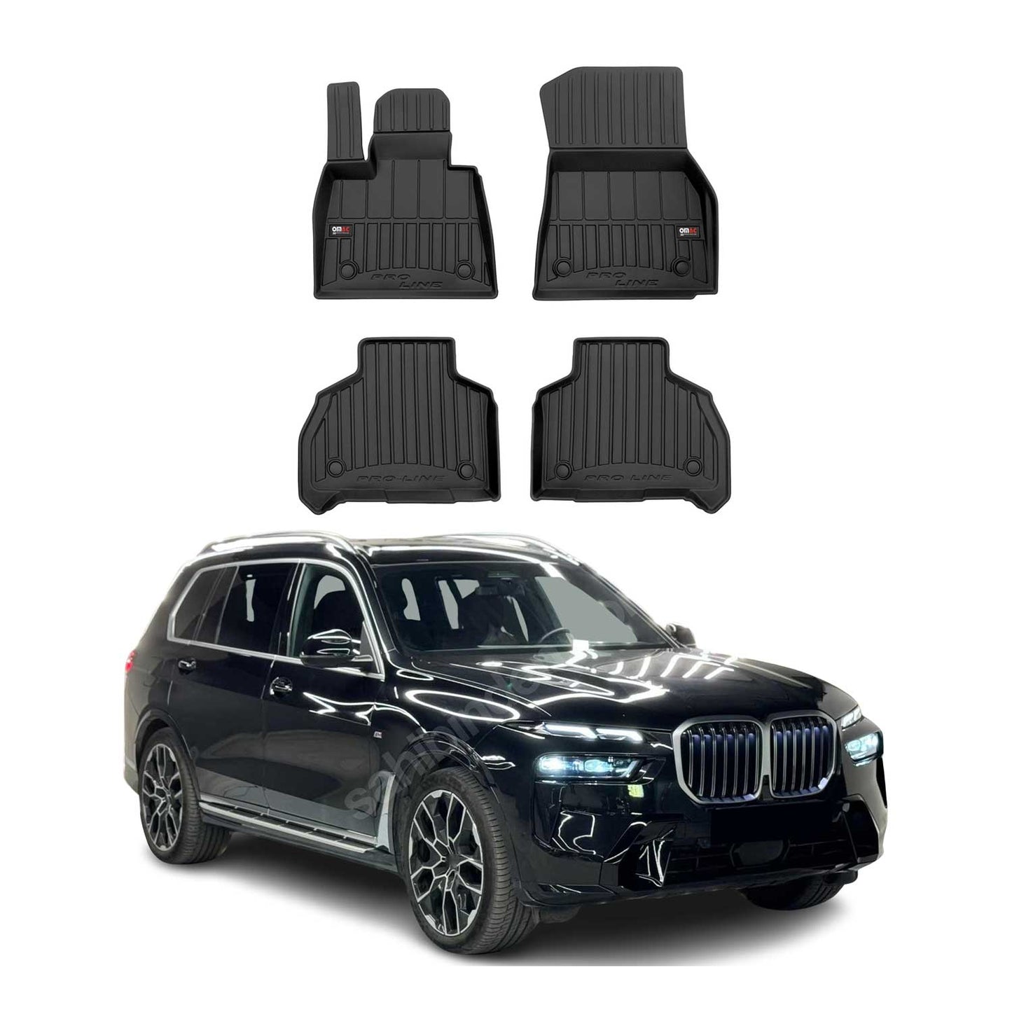 2019-2025 BMW X7 G07 Premium Floor Mats Liners Full Set All Weather Heavy Duty Black