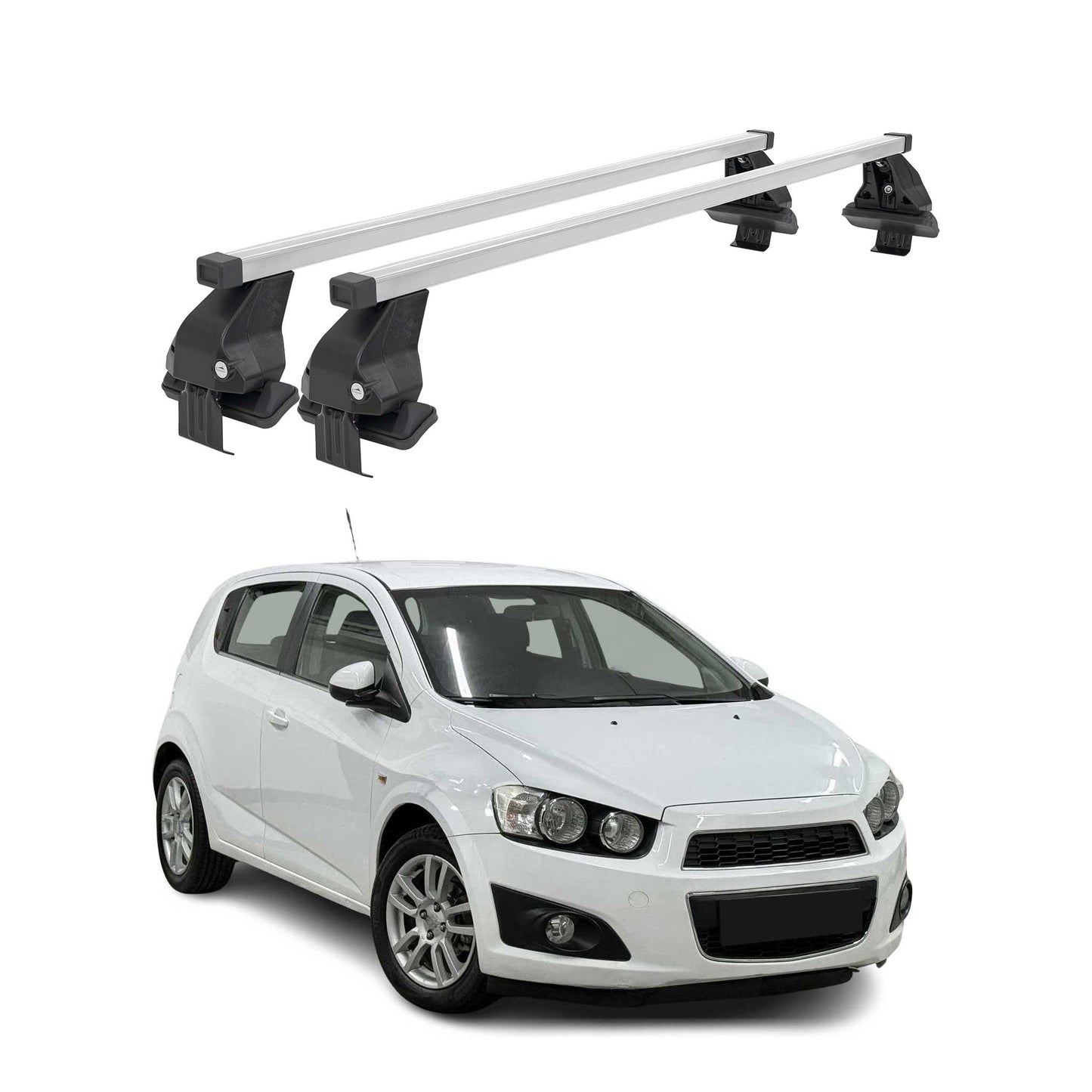 2012-2015 Chevrolet Sonic Hatchback Roof Rack Cross Bars Silver